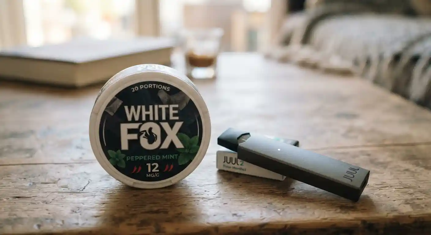 White Fox Peppered Mint 12 Mg and JUUL 2 Polar Menthol